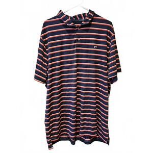 Southern Tide XXL Red And Navy Lightweigh Short Sleeve Striped Polo